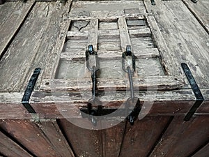 Old traditional wood box with textures.