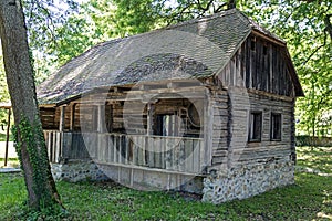 Old traditional wood house in Banat region, Romania