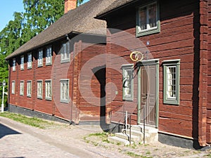 Old traditional wooden building. Linkoping. Sweden