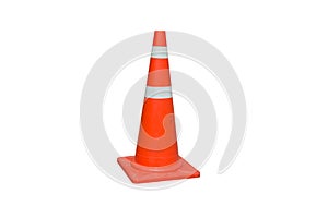 Old traffic cone isolated on white background
