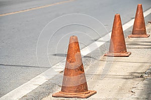 Old Traffic cones, pylons, safety cones