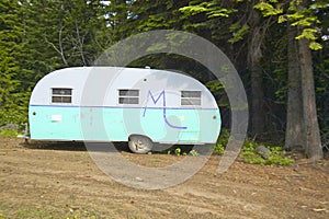 Old trailer in Payette National Forest near McCall Idaho