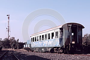 Old train abandoned because of prolonged use.