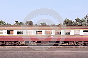 Old train abandoned because of prolonged use.