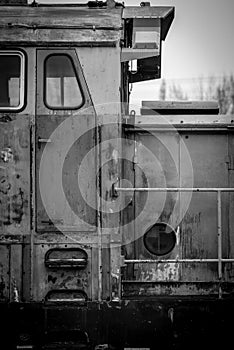 Old train black and white image