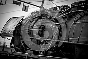 Old train black and white image