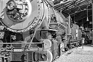 The Old Train in Black and White