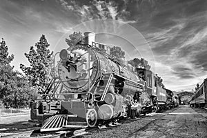 The Old Train in Black and White