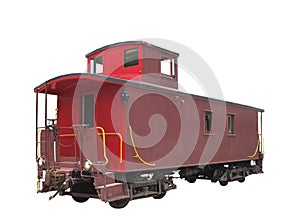 Old train caboose isolated