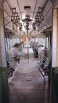 Old train carriage that stops driving