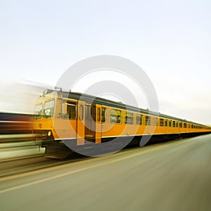 Old train in full speed