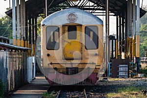 Old train parking in old garage