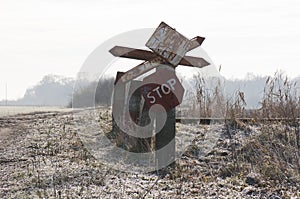 Old train passing sign