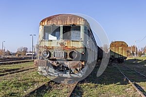Old train on a railway siding