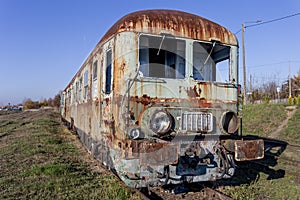 Old train on a railway siding