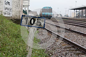 Old train sign photo