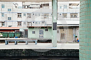 Old train station platform in Ruifang, Taiwan