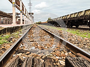 Old train station with rails