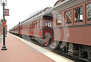 Old train at train station