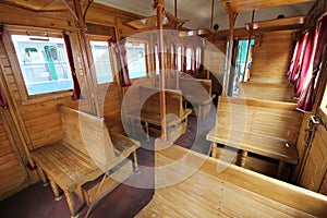 Old train wagon interior