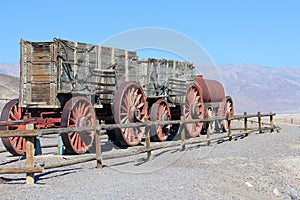 Old train and wagons Death Valley