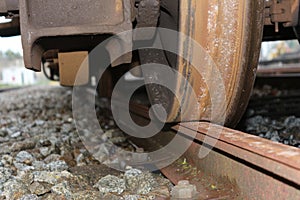 Old train wheel photo