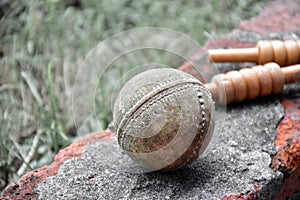 Leather cricket ball, wickets