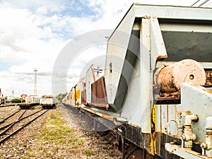 Old trains parking at trainstation