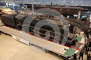 Old trains in railway museum of Omiya