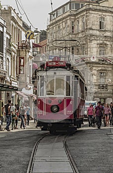 Old tram in istanbul Turkey
