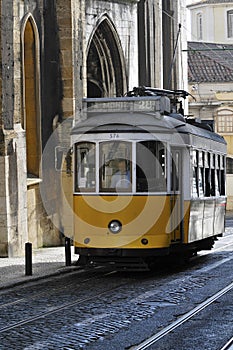 Old tram in lisbon