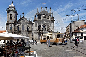 Old trams in Porto, Portugal