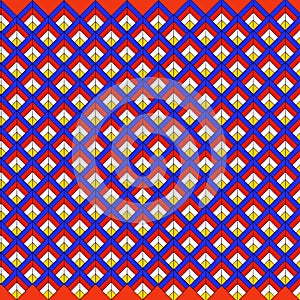 Old transitional pattern of multicolour square