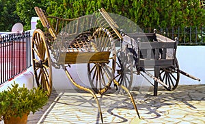 Old transport carriages in Santa Eularia des Riu Ibiza