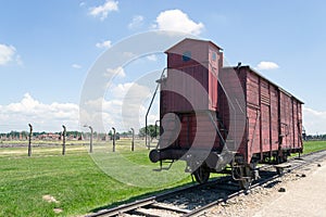 Old transport train wagon, Auschwitz-Birkenau Concentration Camp