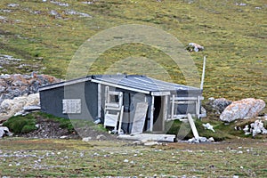 Old trapper hut GnÃÂ¥lodden on Spitsbergen, Svalbard photo