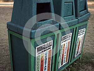 Old trash bin for waste segregation