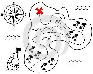 Old Treasure Island Map