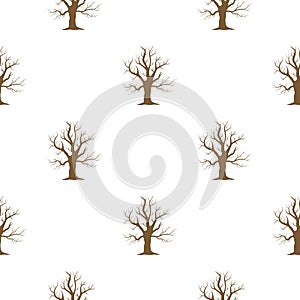 Old tree vector icon in cartoon style for web