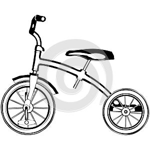 Old Tricycle vector isolated on white background