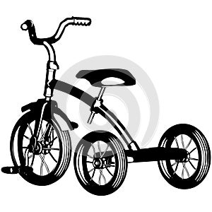 Old Tricycle vector isolated on white background