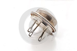 Old triode isolated on white background