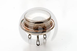 Old triode isolated on white background