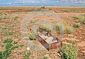 Old Trough near Chilson Tank in the Desert near Winslow, Arizona photo
