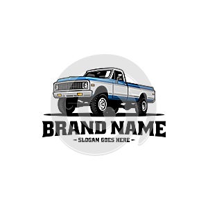 old truck, american retro truck illustration logo vector.