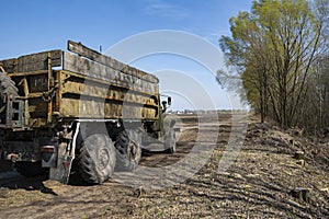 Old truck on a country road