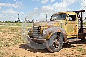 Old truck in the field