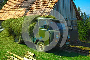 Old truck with hay