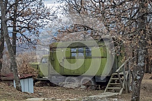 An old truck used in the past as a mobile kitchen.From the World War I