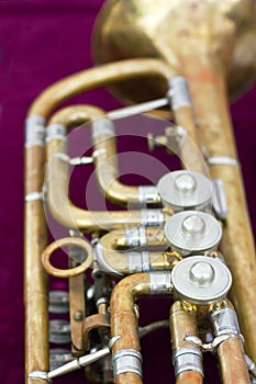 Old trumpet in case